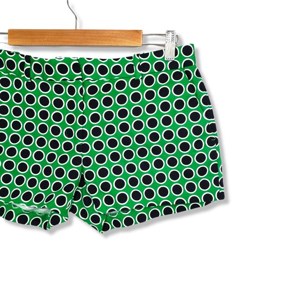 Michael Michael Kors Green, Black and White Circular Print Chino Shorts 4 - Picture 2 of 7